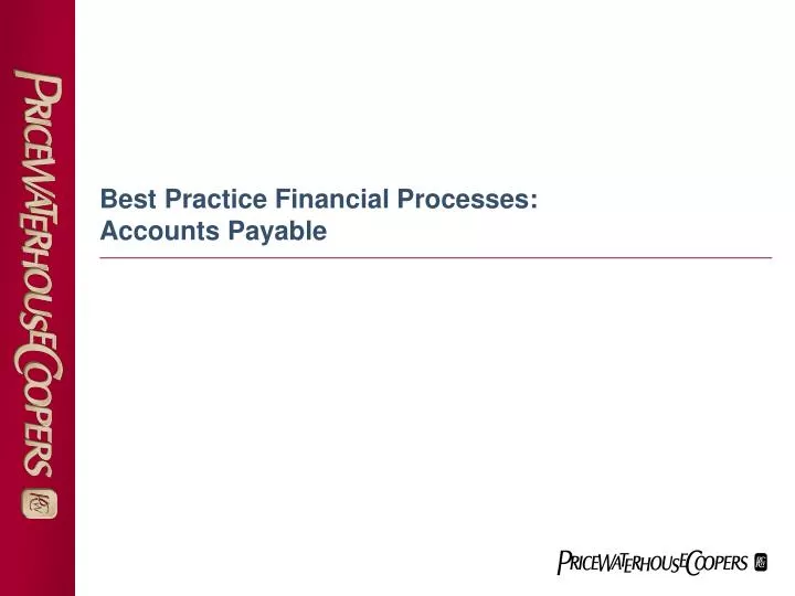 best practice financial processes accounts payable