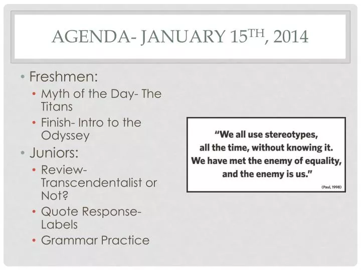 agenda january 15 th 2014