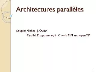 architectures parall les