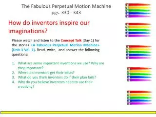 The Fabulous Perpetual Motion Machine pgs . 330 - 343