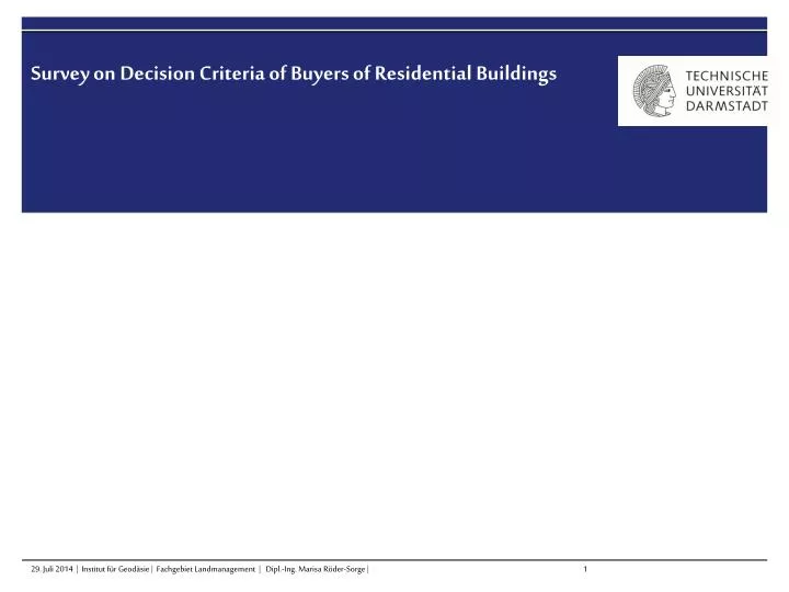 survey on decision criteria of buyers of residential buildings