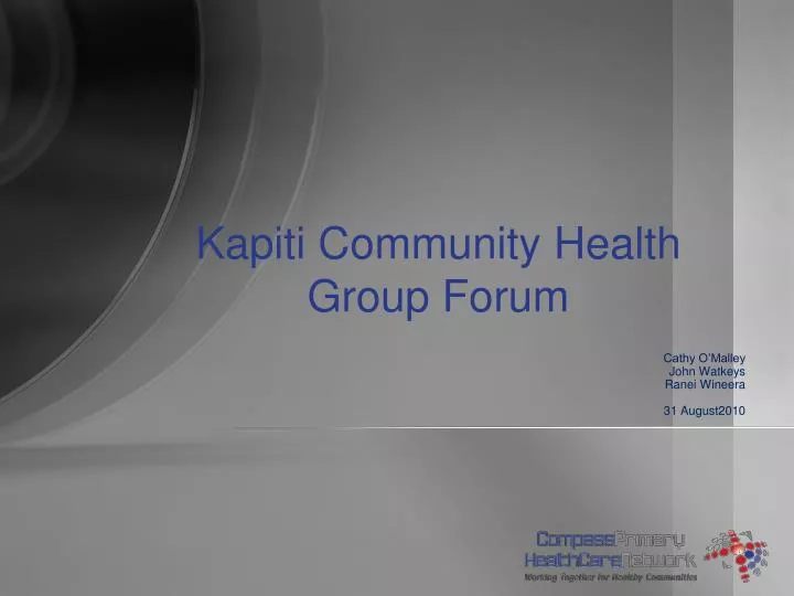 kapiti community health group forum