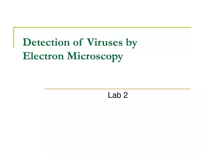 detection of viruses by electron microscopy