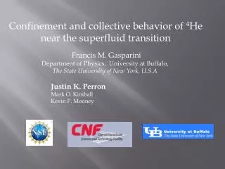 Confinement and collective behavior of 4 He near the superfluid transition Francis M. Gasparini