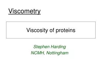 Viscometry