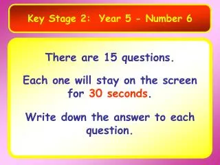 Key Stage 2: Year 5 - Number 6