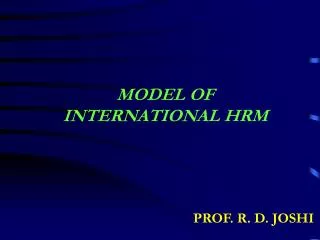model of international hrm