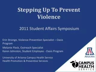 Stepping Up To Prevent Violence