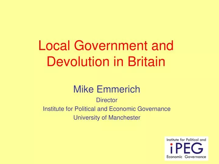 local government and devolution in britain