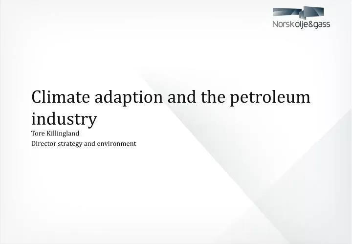 climate adaption and the petroleum industry