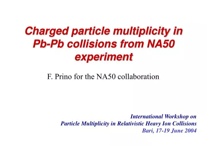 charged particle multiplicity in pb pb collisions from na50 experiment