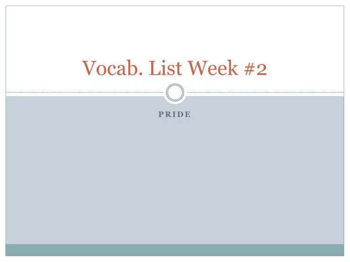 vocab list week 2