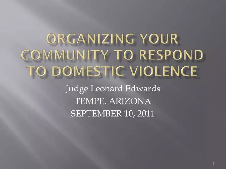 organizing your community to respond to domestic violence