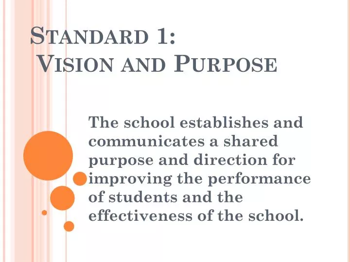 standard 1 vision and purpose