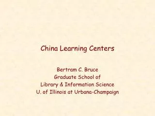 China Learning Centers