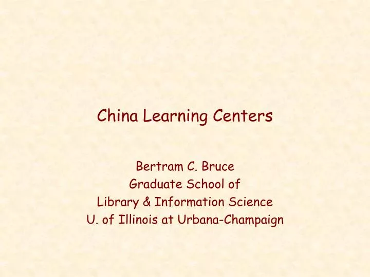 china learning centers