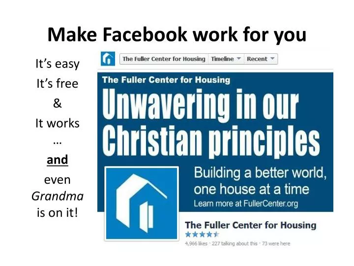 make facebook work for you