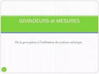 grandeurs et mesures