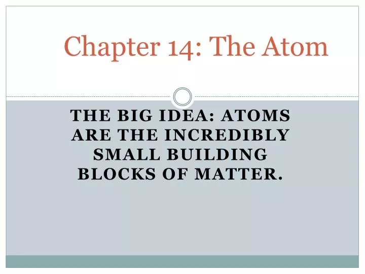 chapter 14 the atom