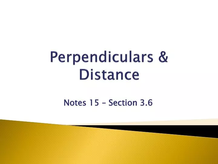 perpendiculars distance