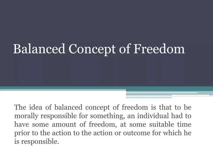 balanced concept of freedom