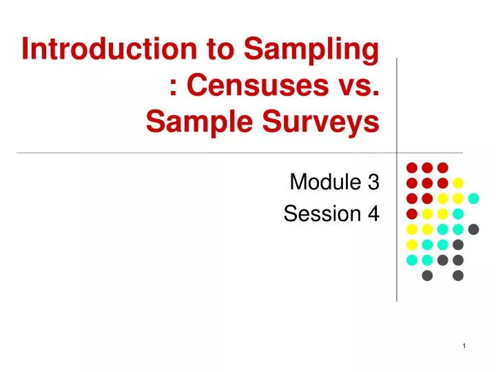 introduction to sampling censuses vs sample surveys