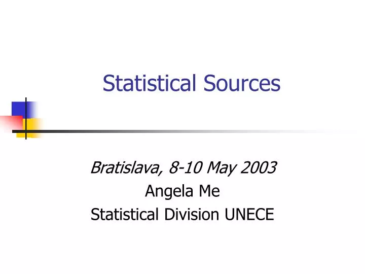 statistical sources