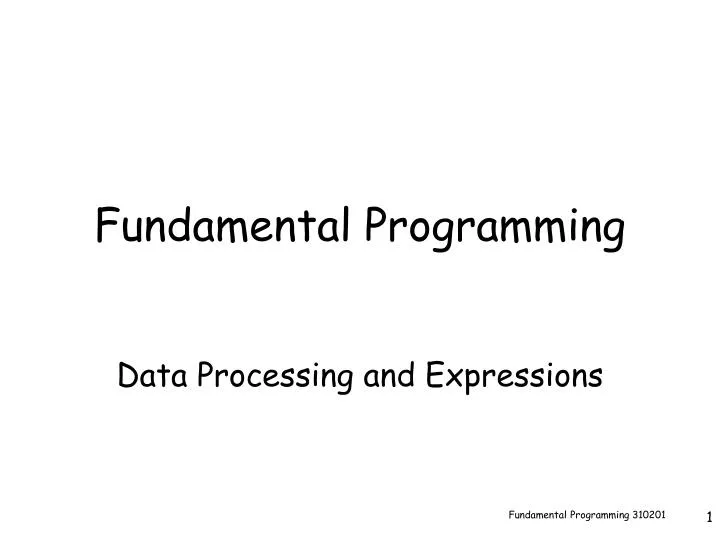 fundamental programming