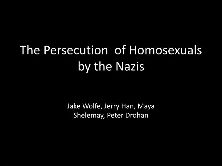 the persecution of homosexuals by the nazis