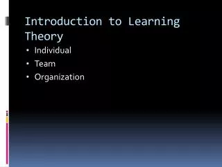 Introduction to Learning Theory