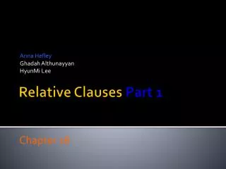 Relative Clauses Part 1