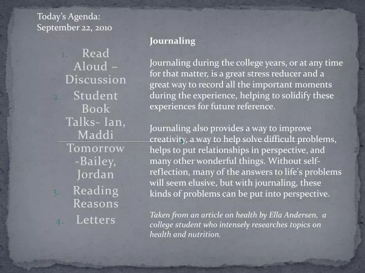 read aloud discussion student book talks ian maddi tomorrow bailey jordan reading reasons letters