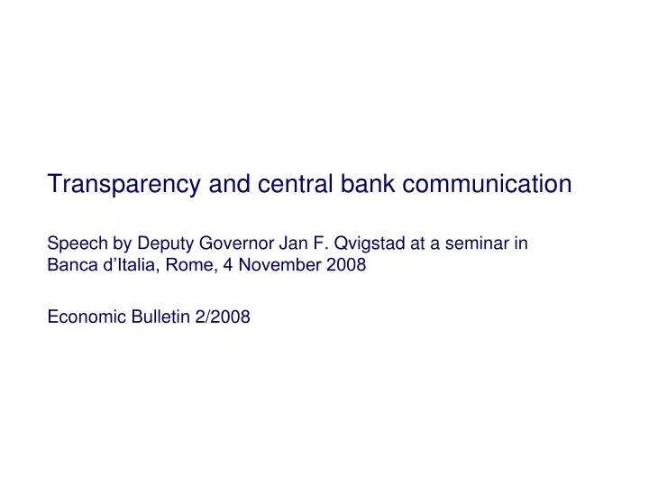 transparency and central bank communication