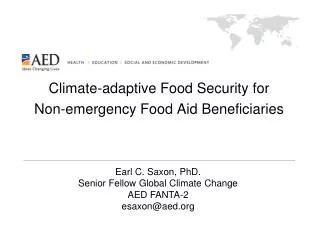 Climate-adaptive Food Security for Non-emergency Food Aid Beneficiaries
