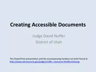 Creating Accessible Documents