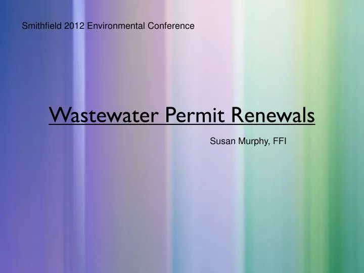 wastewater permit renewals