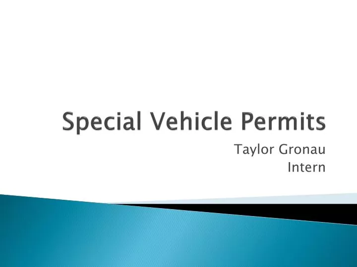 special vehicle permits