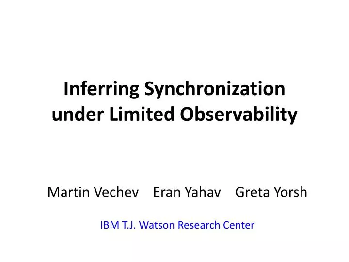 inferring synchronization under limited observability