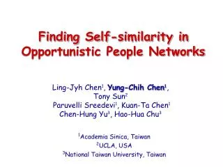 Finding Self-similarity in Opportunistic People Networks
