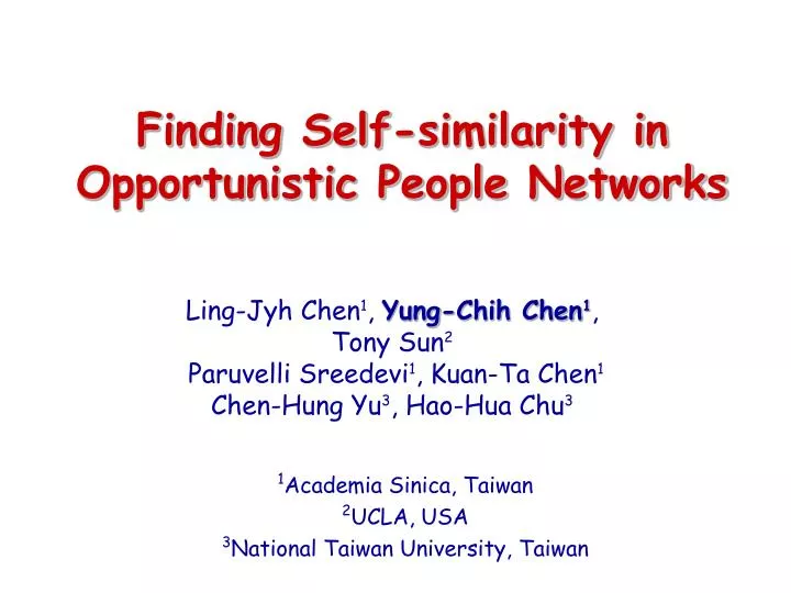 finding self similarity in opportunistic people networks