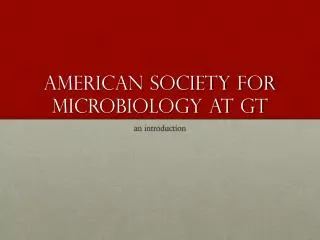 American Society for Microbiology at GT