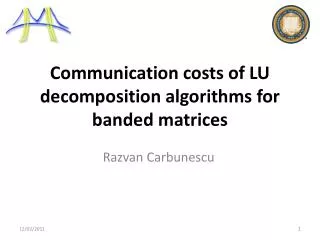 Communication costs of LU decomposition algorithms for banded matrices