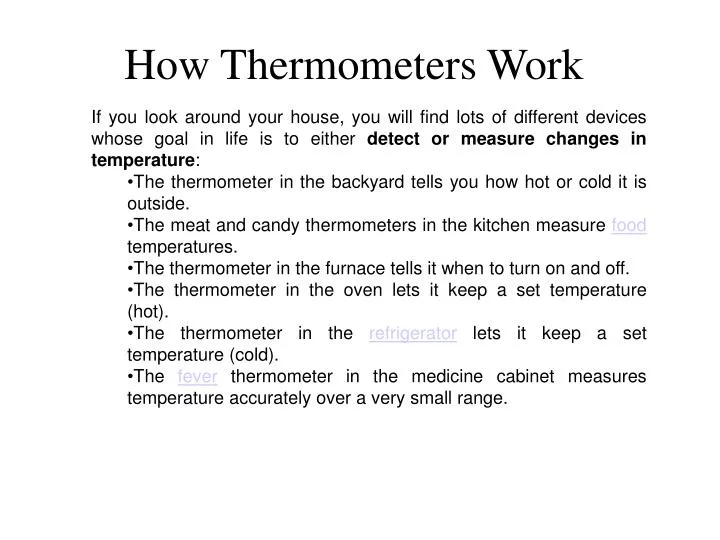how thermometers work