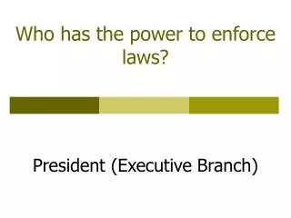 Who has the power to enforce laws?