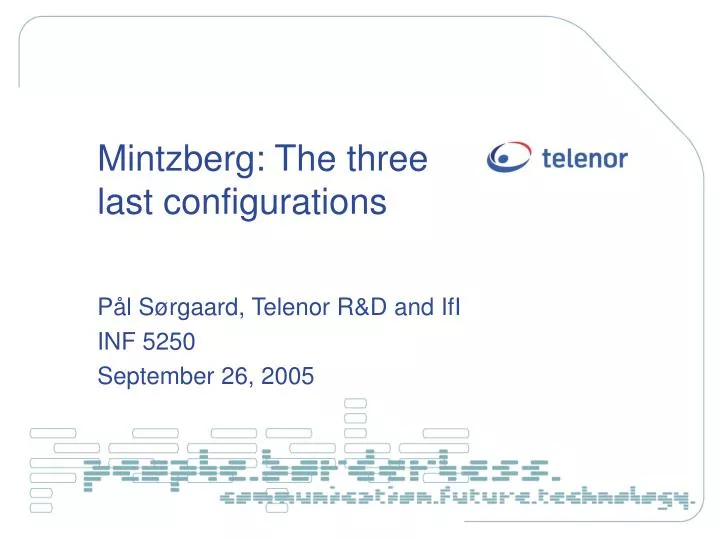 mintzberg the three last configurations