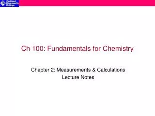 Ch 100: Fundamentals for Chemistry