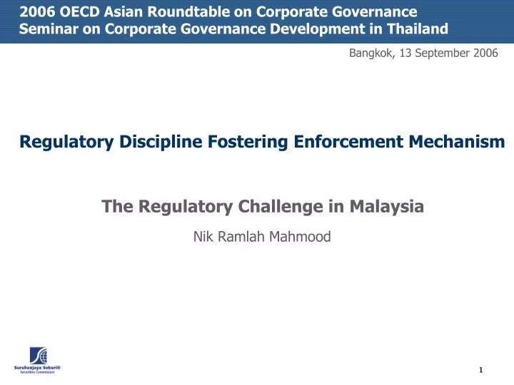 regulatory discipline fostering enforcement mechanism