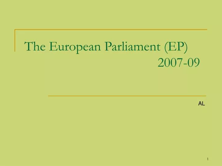 the european parliament ep 2007 09