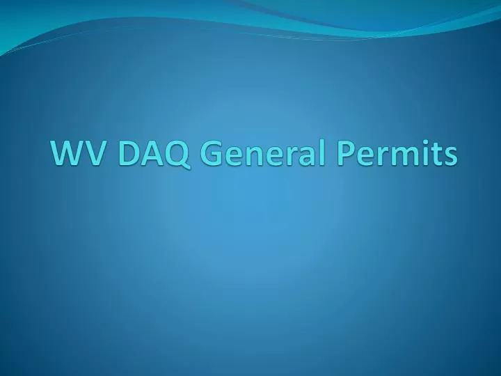 wv daq general permits