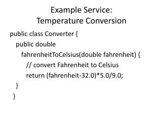 Example Service: Temperature Conversion